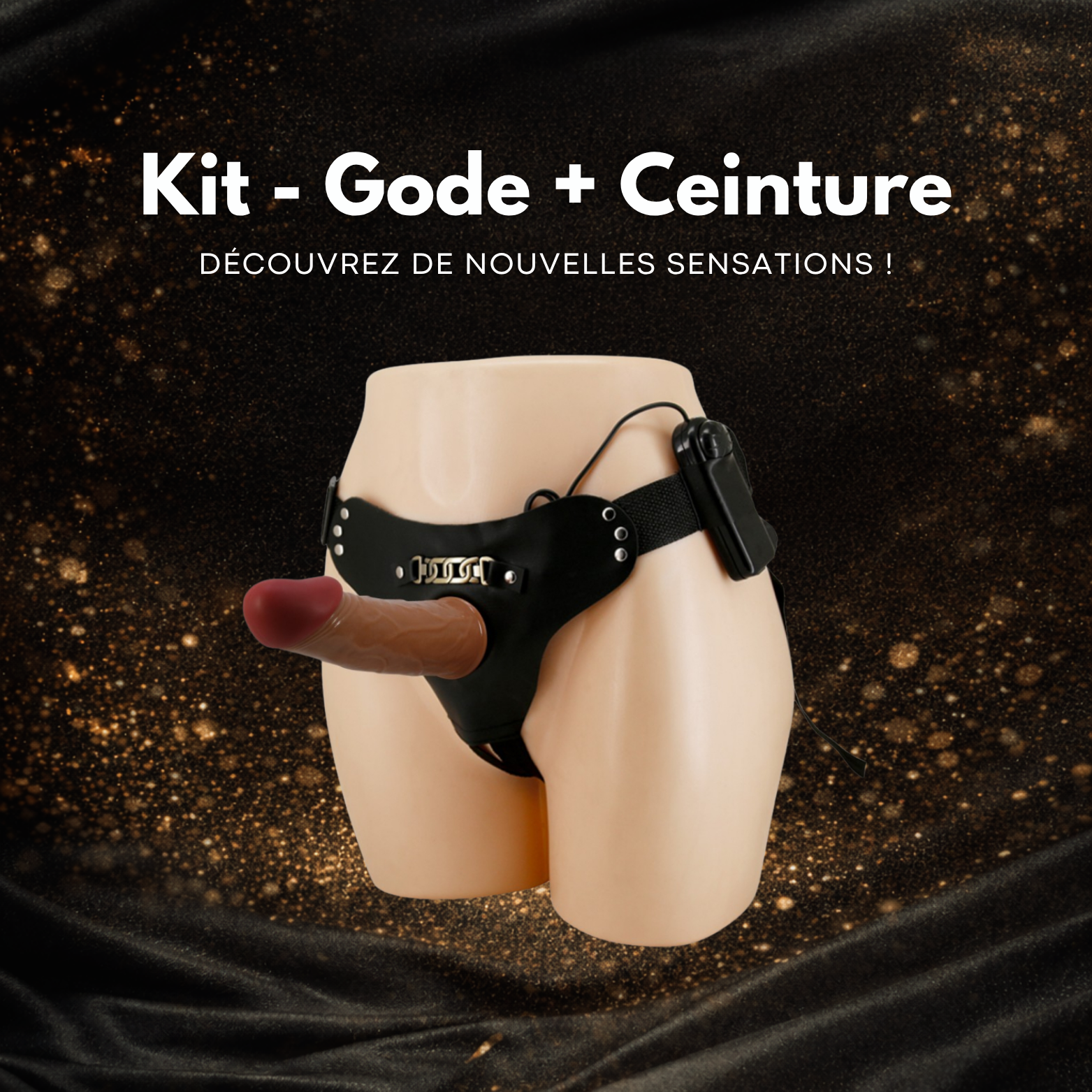 Gode ceinture vibrant - 16cm