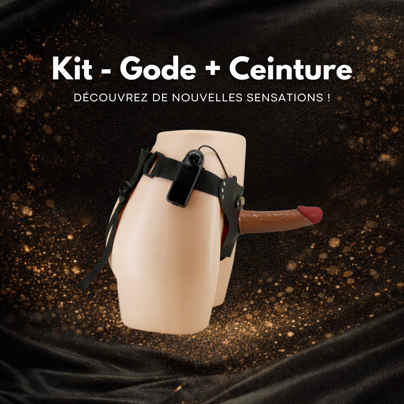Gode ceinture vibrant - 16cm